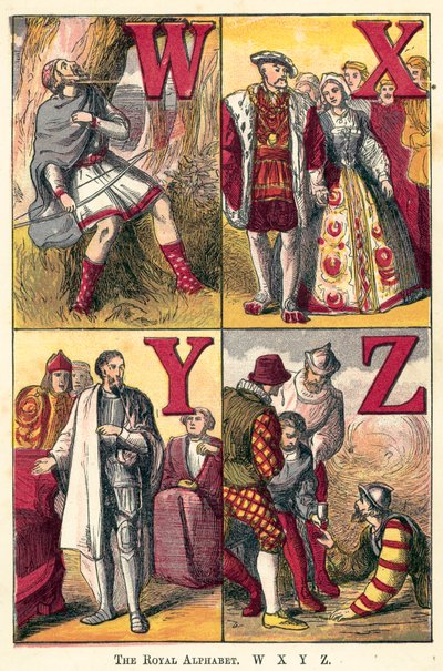 Das königliche Alphabet, W, X, Y, Z von English School